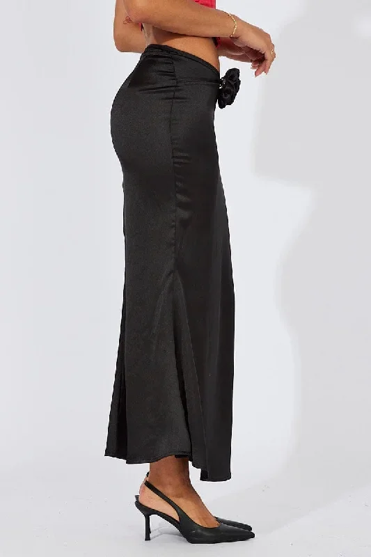 black-satin-rose-flower-brooch-maxi-skirt-sk1081a-35zb-1