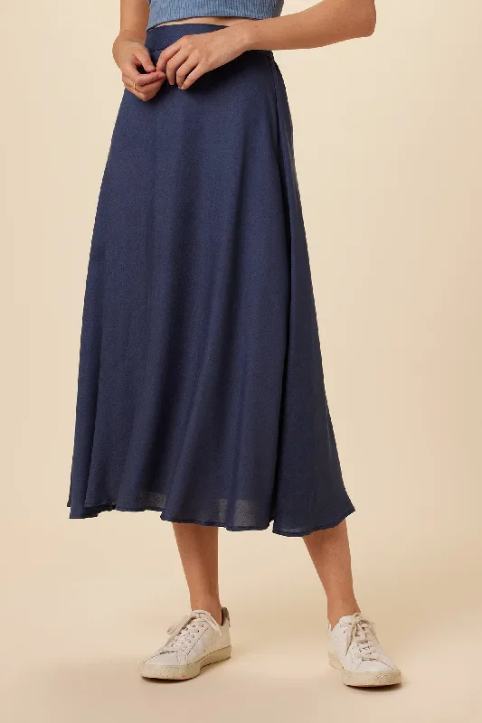 Blaze Tencel Midi Skirt - Indigo