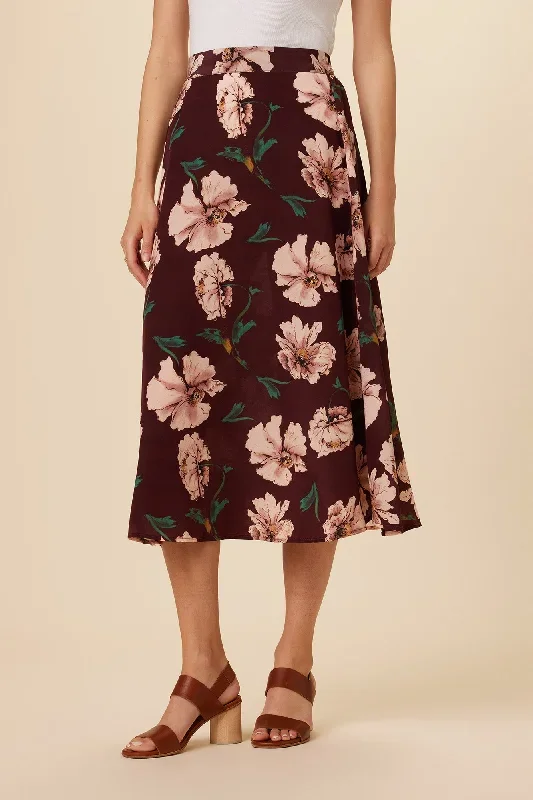 Blaze Washable Silk Skirt - Paysage Sepia