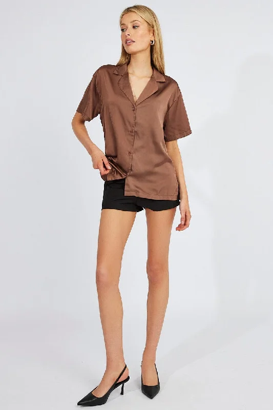 brown-satin-shirt-short-sleeve-wc1011-47wb-1