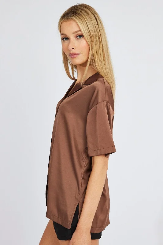 brown-satin-shirt-short-sleeve-wc1011-47wb-1