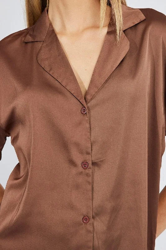 brown-satin-shirt-short-sleeve-wc1011-47wb-1