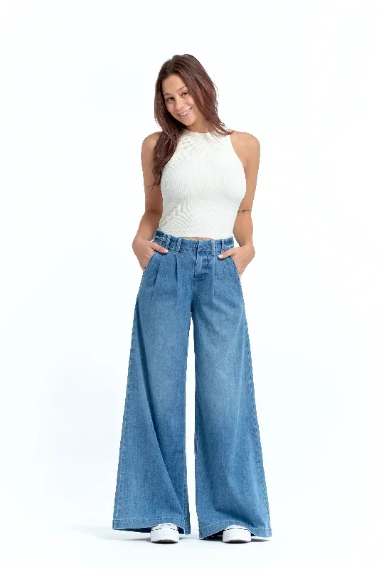 Chambray Wide Leg in Tilt