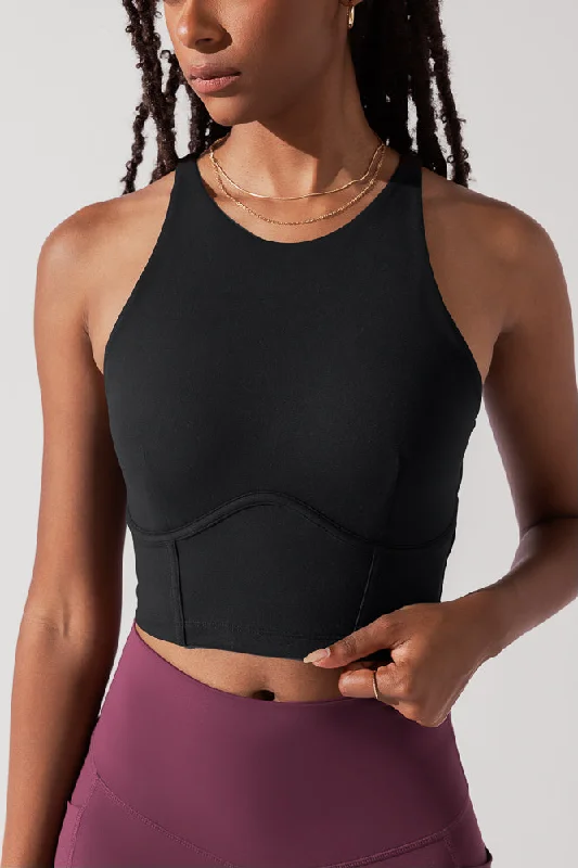 Cleo Corset Crop Bralette - Black