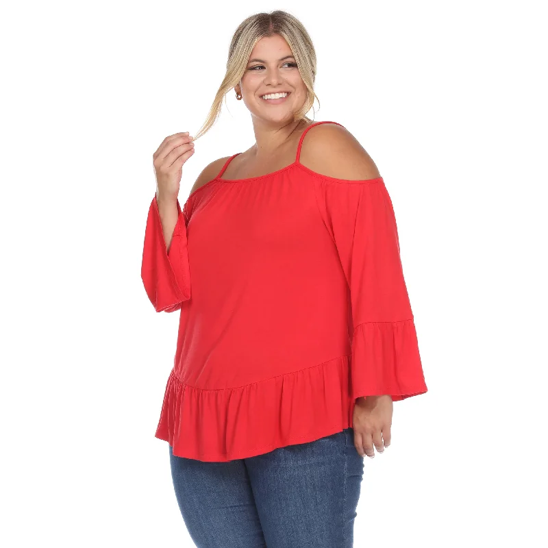 cold-shoulder-ruffle-sleeve-top-plus