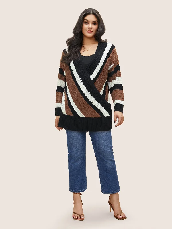 contrast-colorblock-wrap-deep-v-neck-pullover