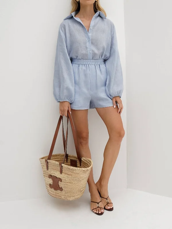 Cotton & Linen Casual Shorts Set