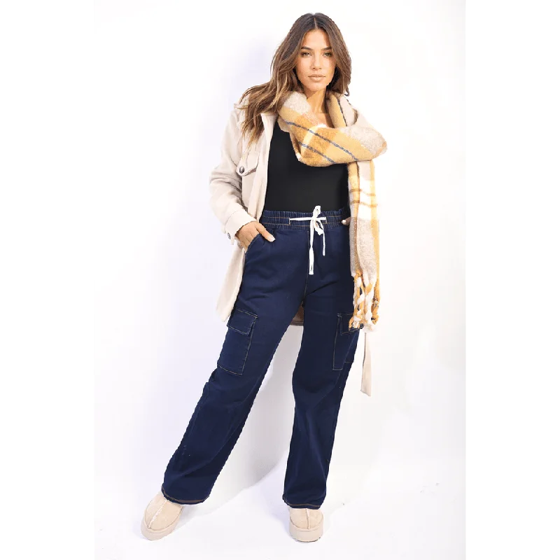 drawstring-waist-flap-pocket-wide-leg-cargo-jeans