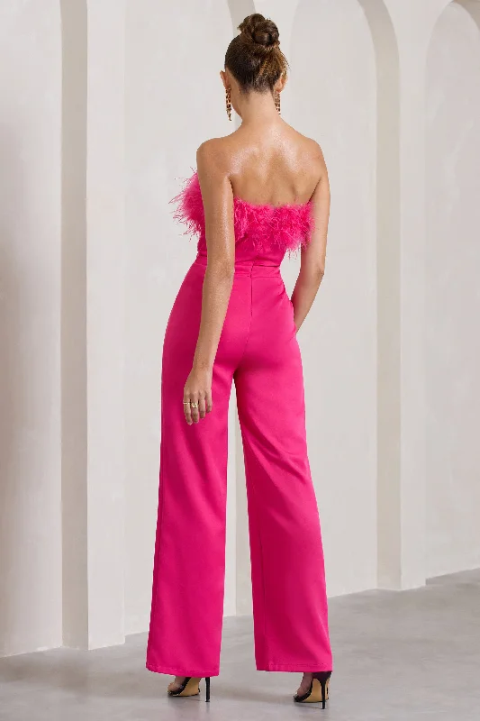 first-class-hot-pink-bandeau-feather-wide-leg-jumpsuit-cl126174073