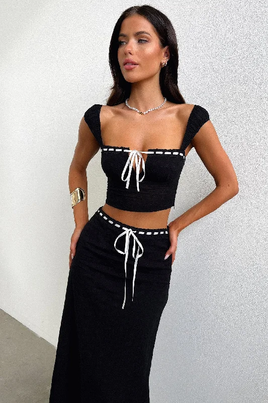 Flora Crop Top - Black