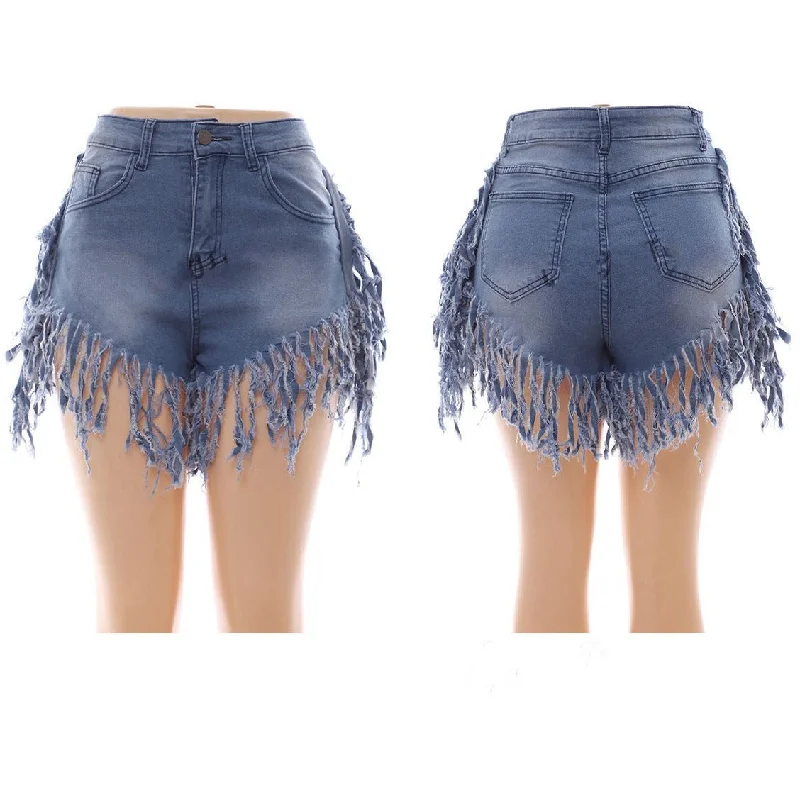 fringed-high-waist-denim-shorts