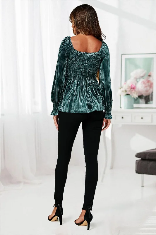 fs-collection-bardot-velvet-top-in-green