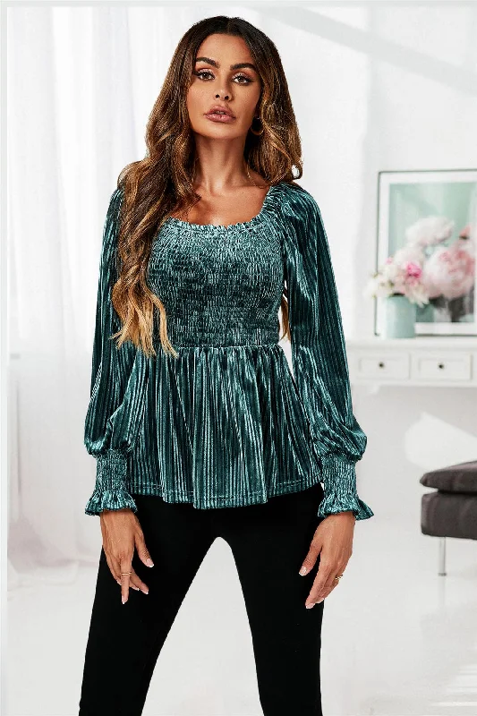 fs-collection-bardot-velvet-top-in-green