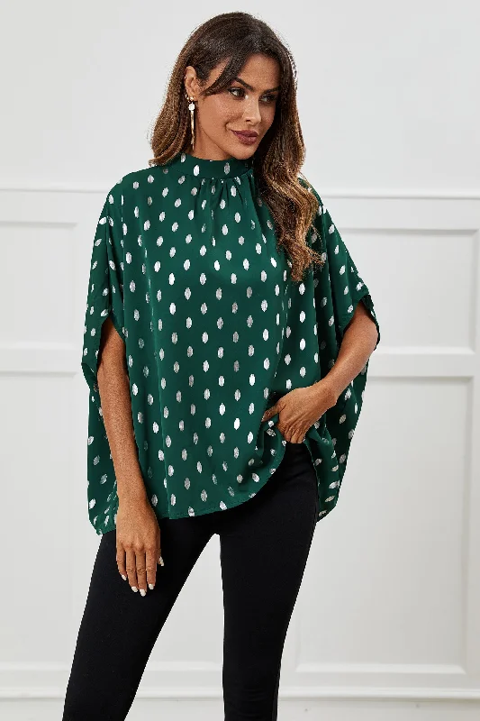 fs-collection-silver-foil-loose-fit-top-in-green