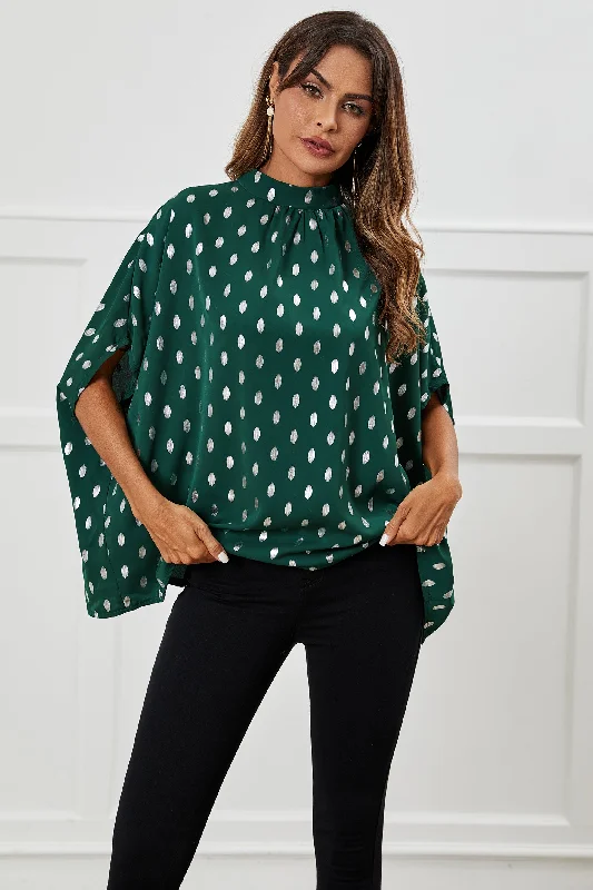 fs-collection-silver-foil-loose-fit-top-in-green