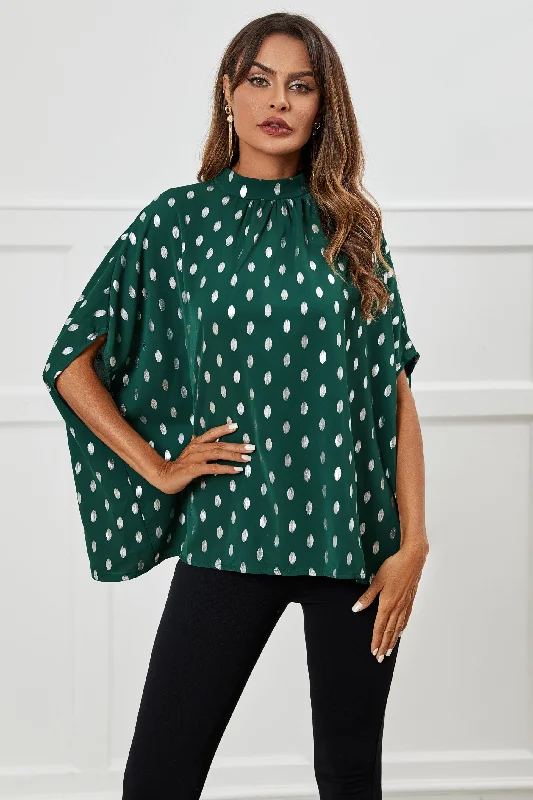 fs-collection-silver-foil-loose-fit-top-in-green