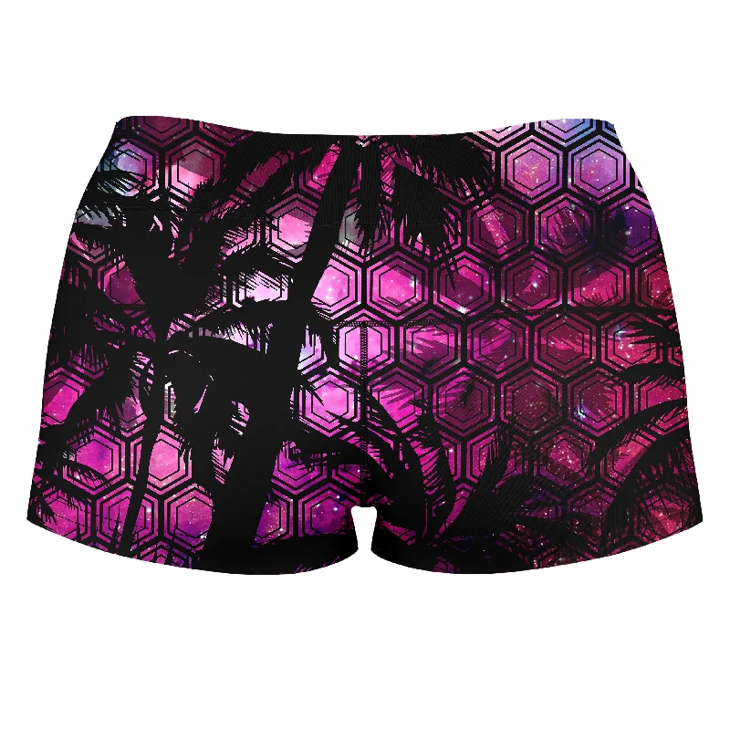 galaxy-in-my-palm-high-waisted-womens-shorts