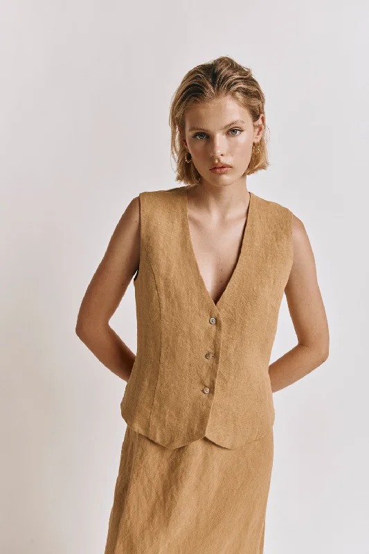 hazel-linen-vest-ochre