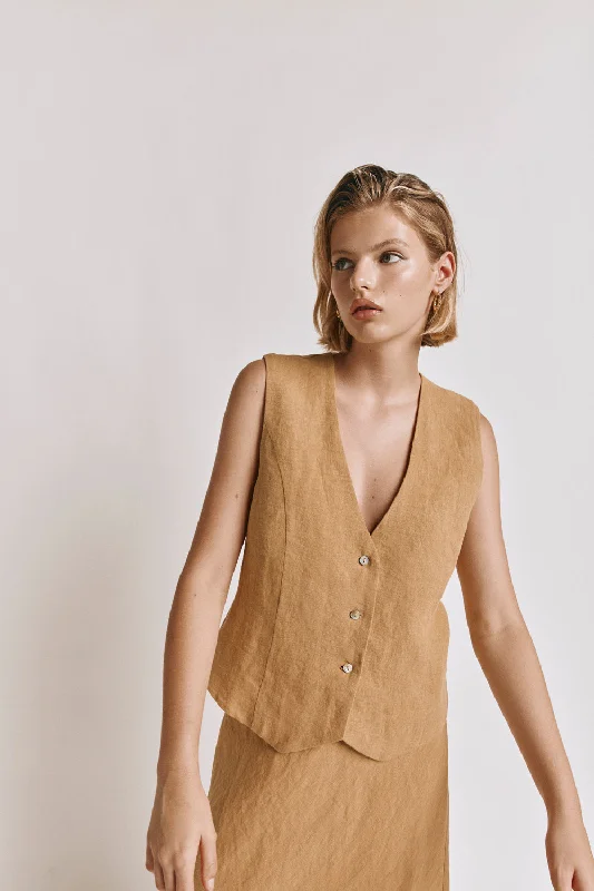 hazel-linen-vest-ochre