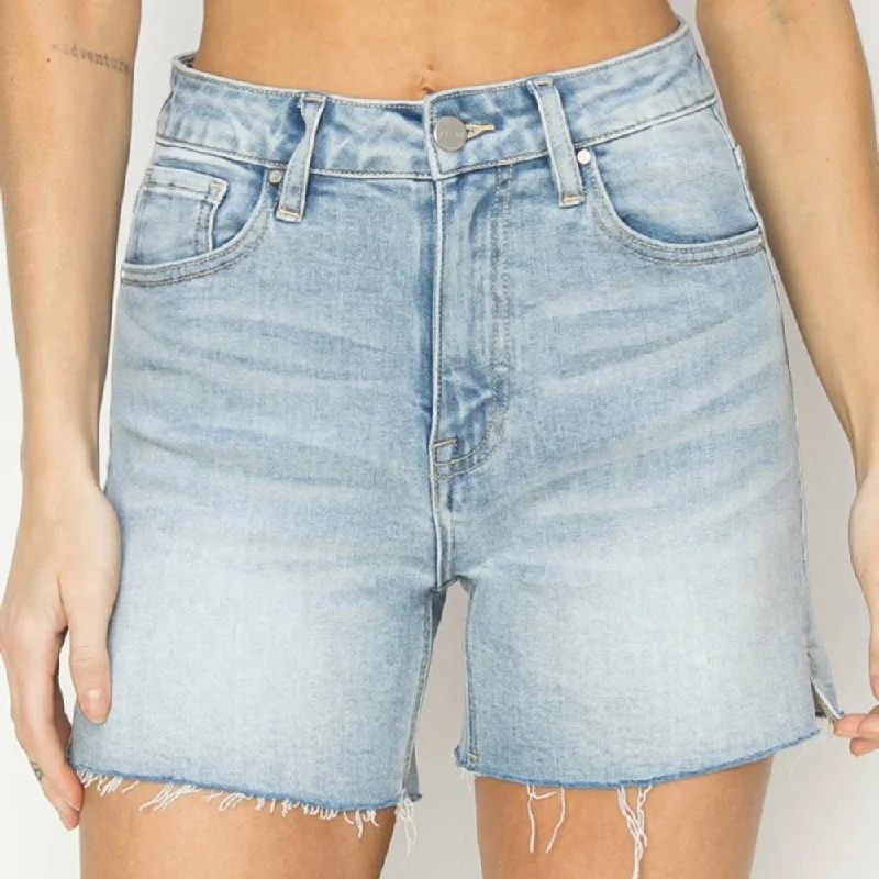 Risen High Rise Raw Hem Shorts