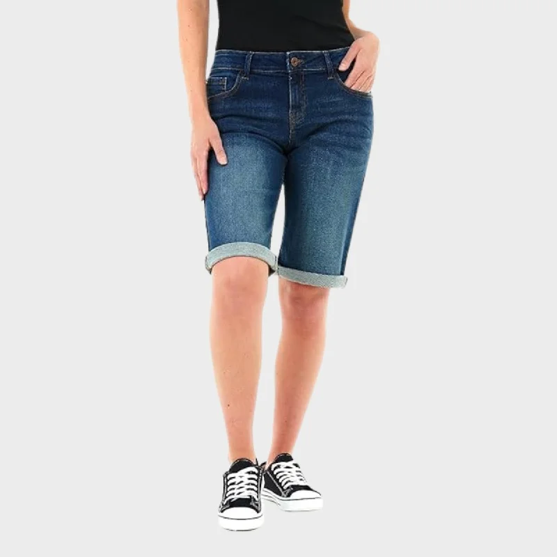 Indigo Knee Length Denim Shorts