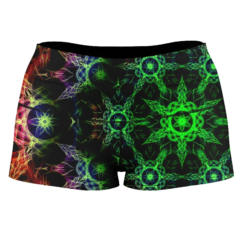 Kaleidoscope Jungle High-Waisted Women's Shorts