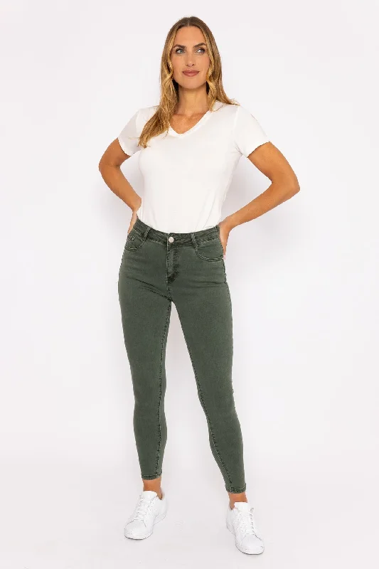 Khaki Straight Leg Jeans