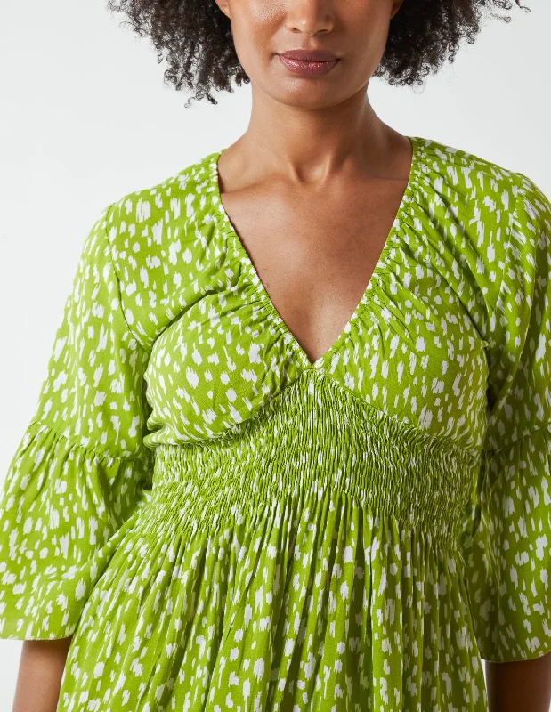 lime-shirred-bust-top