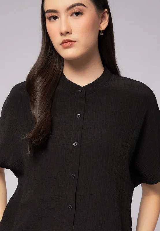 mandarin-collar-short-sleeve-blouse-24d044-black