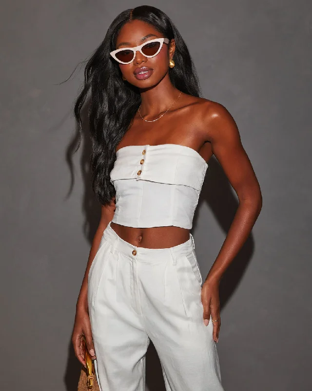 Maylen Strapless Crop Tube Top