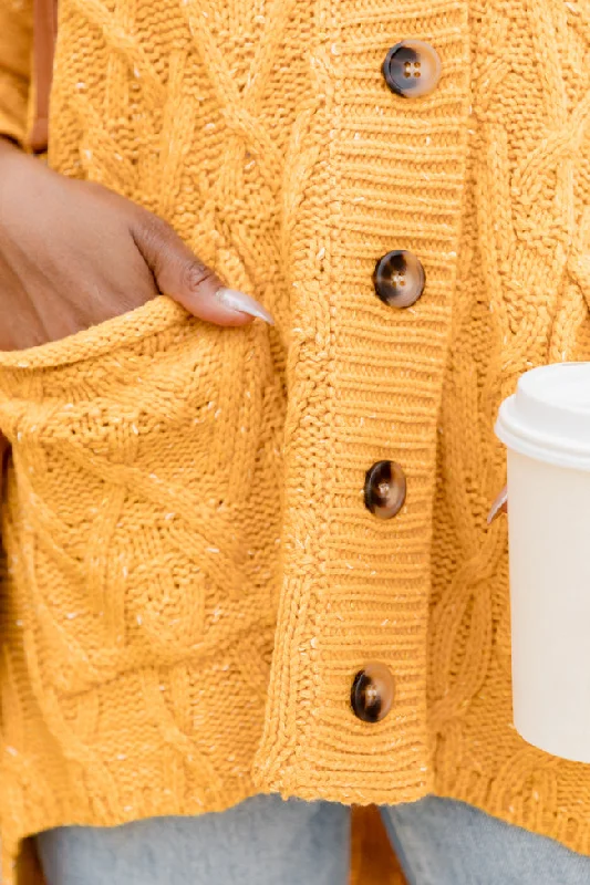 mustard-cable-knit-cardigan