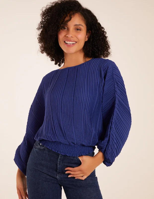 Long Sleeve Pleated Top