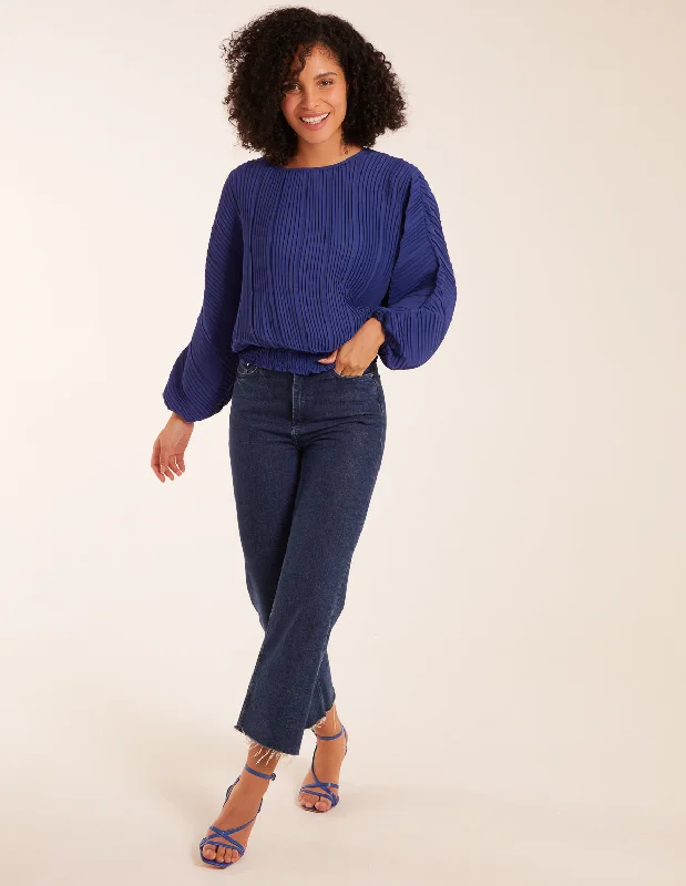 navy-long-sleeve-pleated-top-1