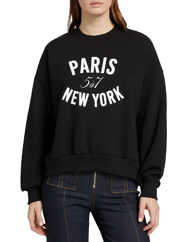 Paris New York Brandy Pullover In Black/white