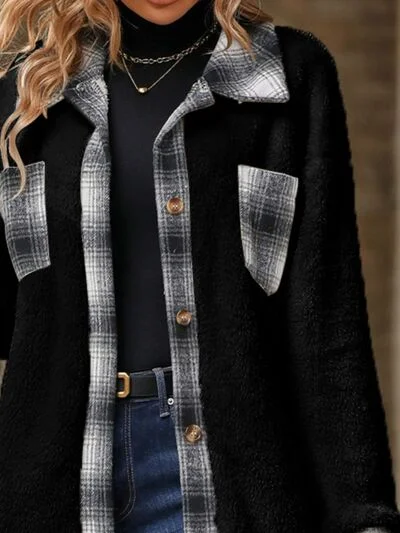 plaid-contrast-dropped-shoulder-coat