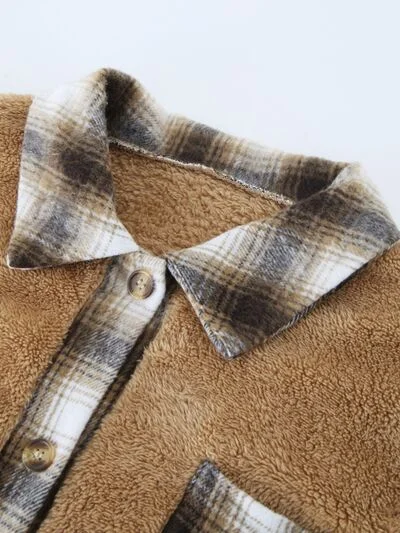 plaid-contrast-dropped-shoulder-coat