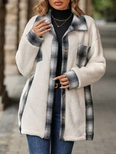 plaid-contrast-dropped-shoulder-coat