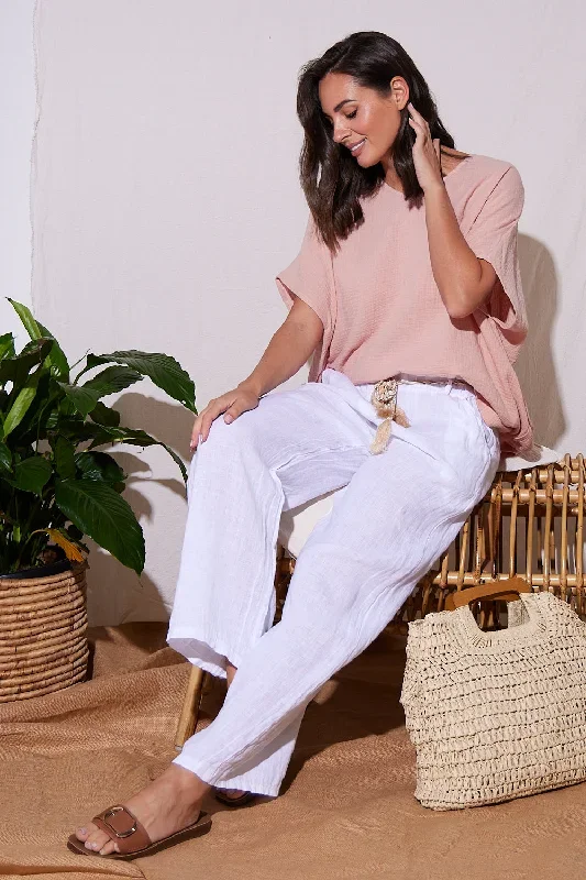 Positano Linen Pants - White