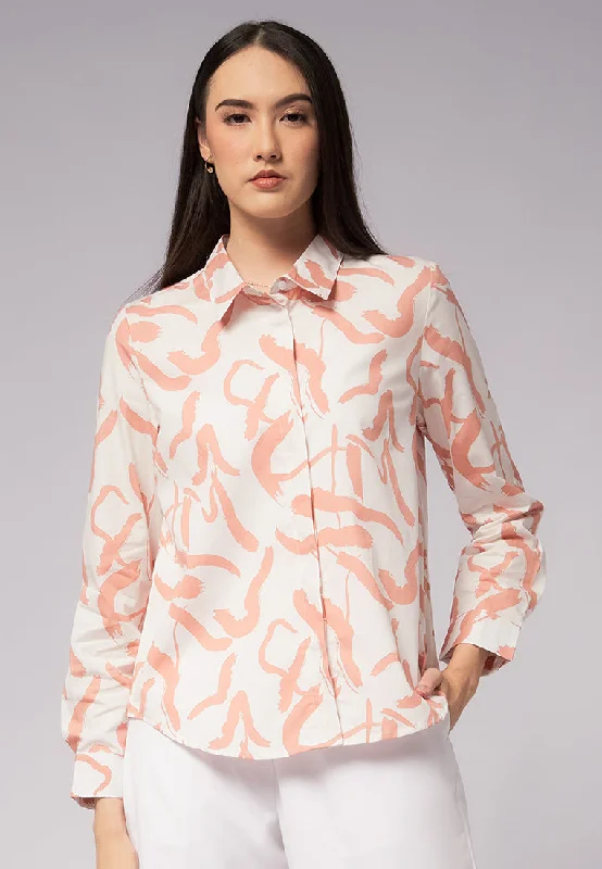 Printed Long Sleeve Blouse