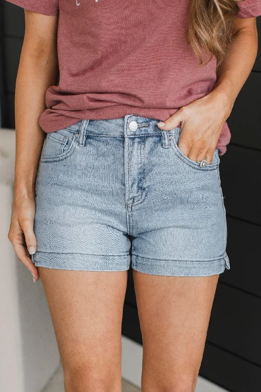 Risen Denim Shorts- Queenie Wash