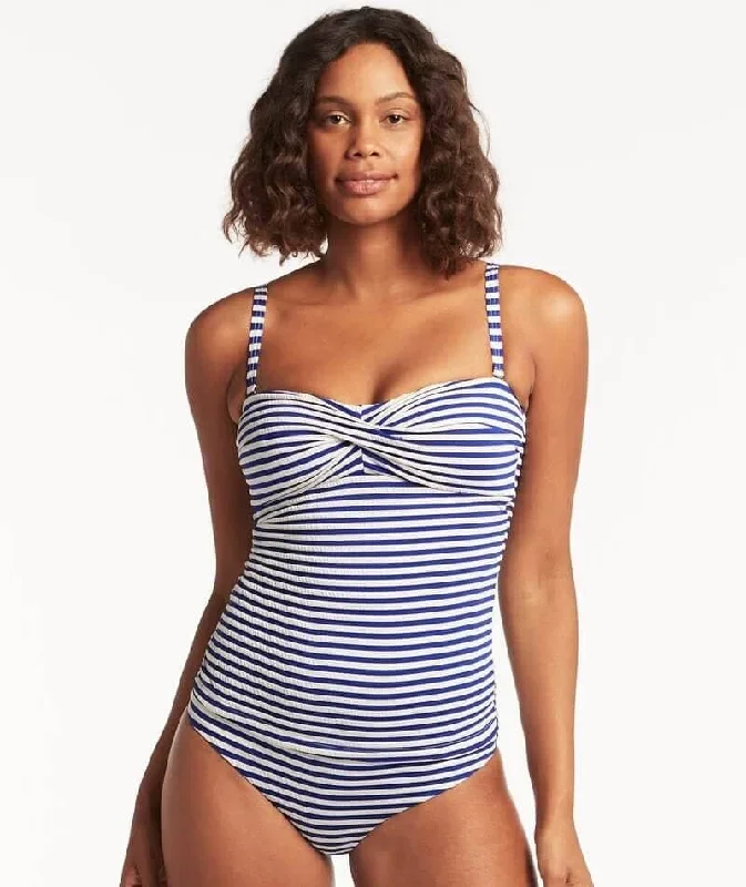 Sea Level Capri Twist Front Bandeau Singlet Top - Royal