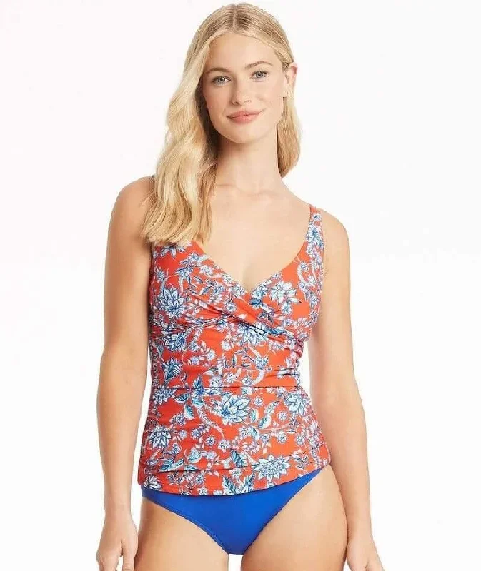 Sea Level Habitat Cross Front A-DD Cup Singlet Top - Flame