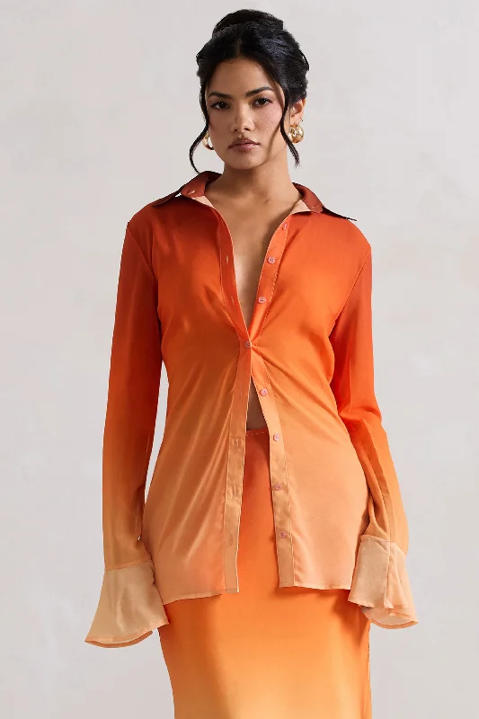 tahiti-orange-ombre-flared-sleeve-shirt-cl134009142