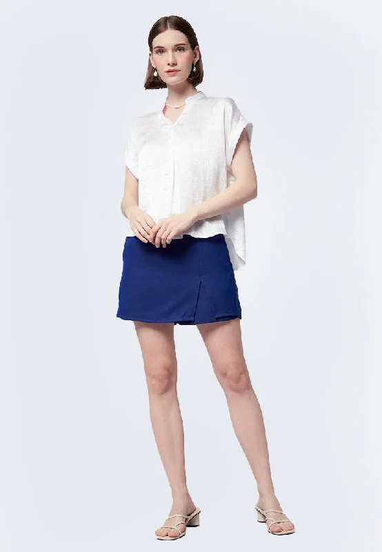 V-Neck Short Sleeve Blouse