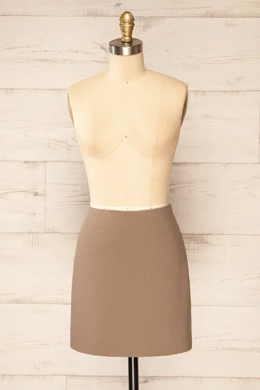 Vailoa Taupe | Short A-Line Skirt