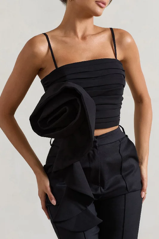 whirlwind-black-strappy-top-with-oversized-ruffle-detail-cl134740002