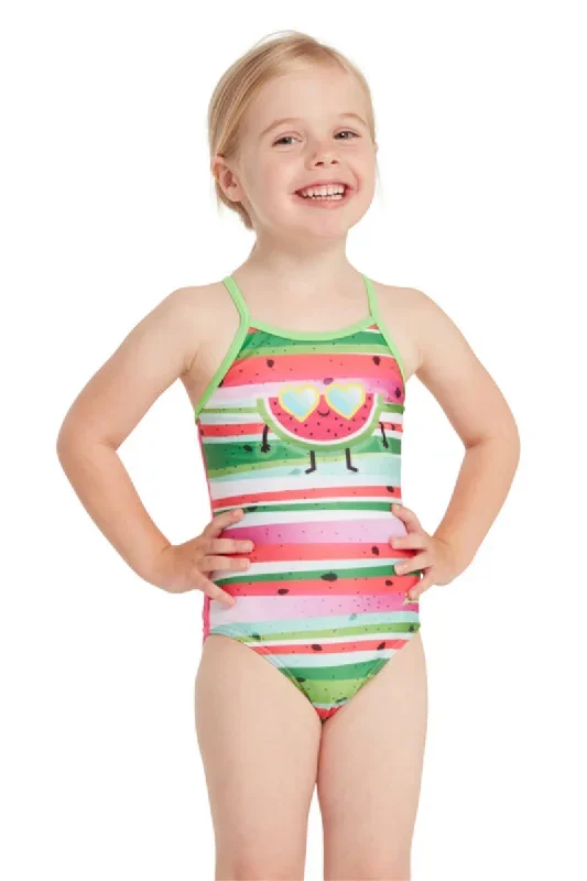 Zoggs Melon Smile Tex Back Girls One Piece Swimwear